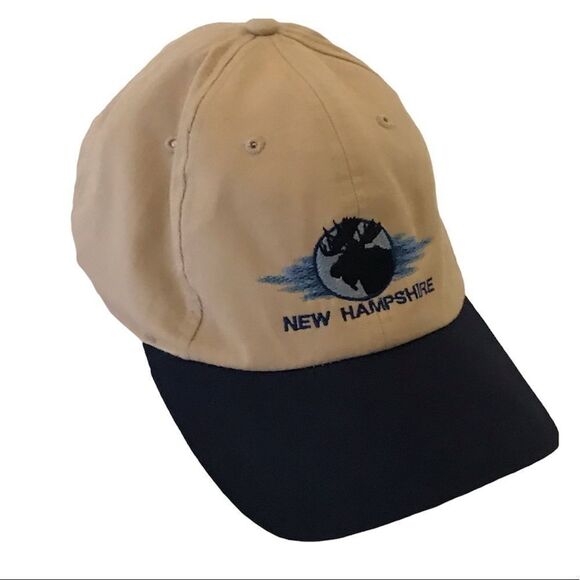 Kid's New Hampshire Moose Khaki & Navy Blue Baseball Hat - Picture 1 of 10